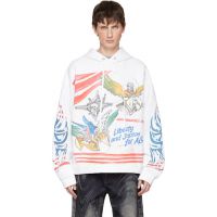 Who Decides War White Pullover Liberty Hoodie 252389M202033