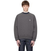 Maison Kitsune Gray Bold Fox Head Patch Oversize Sweatshirt 252389M204002