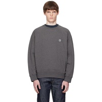 Maison Kitsune Gray Bold Fox Head Patch Oversize Sweatshirt 252389M204002