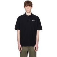 Black Maison Kitsune Handwriting Comfort Polo 252389M212004