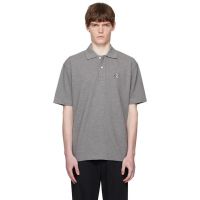 Maison Kitsune Gray Bold Fox Head Patch Comfort Polo 252389M212010