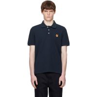 Maison Kitsune Navy Fox Head Patch Regular Polo 252389M212012
