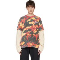 Who Decides War Orange & Black Flame Camo Double T-shirt 252389M213067