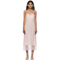 Simone Rocha Pink Deep Lace Trim Slip Midi Dress 252405F054002