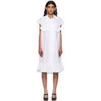 Simone Rocha White Sleeveless Ruffle Bust Detail Midi Dress 252405F054010