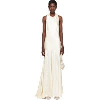Simone Rocha SSENSE Exclusive Bridal Capsule Silk Satin Bow Maxi Dress 252405F055000