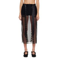 Simone Rocha Black Ribbon Daisy Chain Multi Slit Maxi Skirt 252405F092007