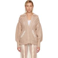Simone Rocha Pink Sculpted Chunky Knit Cardigan 252405F095001