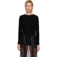 Simone Rocha Black Embellished Cashmere Cardigan 252405F095008