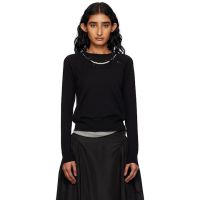 Simone Rocha Black Classic Long Sleeve Fine Knit Sweater 252405F096002