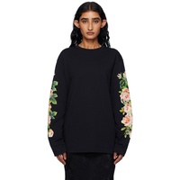 Simone Rocha Black Rose Bouquet Long Sleeve T-shirt 252405F110001