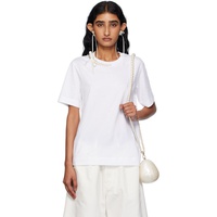 Simone Rocha White Pearl & Chain Boy T-shirt 252405F110010