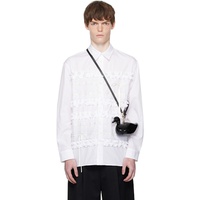 Simone Rocha White Lace Ribbon Trim Easy Shirt 252405M192010
