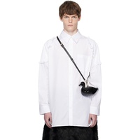 Simone Rocha White Ruffle Shoulder Patch Tunic Shirt 252405M192012