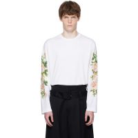 Simone Rocha White Rose Bouquet Long Sleeve T-shirt 252405M213010