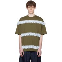Simone Rocha Khaki Ruffle Frill T-shirt 252405M213028