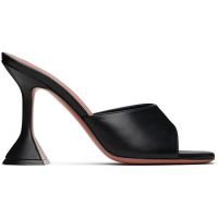 Amina Muaddi Black Lupita Slipper Heeled Sandals 252415F125004