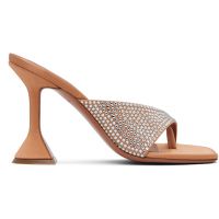 Amina Muaddi Tan Shiona Slipper 95 Heeled Sandals 252415F125025