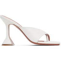Amina Muaddi White Shiona Slipper Heeled Sandals 252415F125027