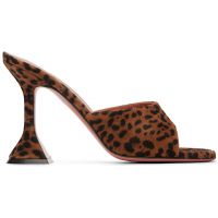 Amina Muaddi Brown & Black Lupita 95 Slipper Heeled Sandals 252415F125060