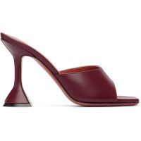 Amina Muaddi Burgundy Lupita 95 Slipper Heeled Sandals 252415F125061