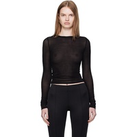 Paris Georgia Black Elemental Sheer Long Sleeve T-shirt 252438F110011