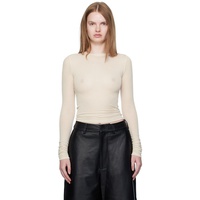 Paris Georgia Beige Elemental Sheer Long Sleeve T-shirt 252438F110012