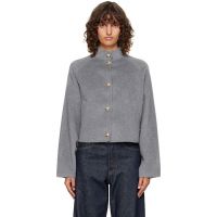Loulou de Saison Gray Nyma Wool Drap Jacket 252473F063008