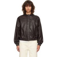 Loulou de Saison Brown Marlow Leather Bomber Jacket 252473F064001