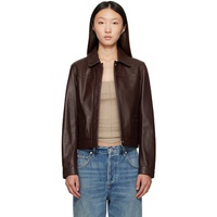 Loulou de Saison Brown Ascot Leather Jacket 252473F064003