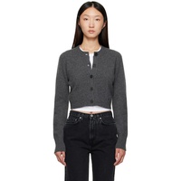Loulou de Saison Gray Zephir Cashmere Cropped Cardigan 252473F095010