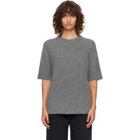 Loulou de Saison Gray Raven Yak Blend Short Sleeves Sweater 252473F096006