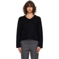 Loulou de Saison Black Derry Plunging U Neck Sweater 252473F100003
