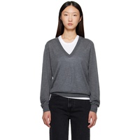 Loulou de Saison Gray Julio Cashmere Sweater 252473F100005