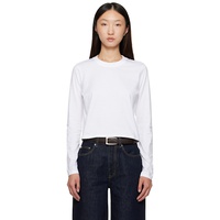 Loulou de Saison White Masal Organic Cotton Long-Sleeve T-shirt 252473F110016