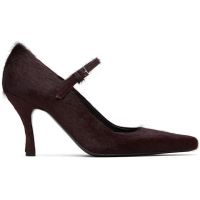 Loulou de Saison Burgundy Kabel Pony-Effect Leather Heels 252473F122000