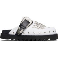 Toga Pulla SSENSE Exclusive White Buckle Slip-on Loafers 252492F121015