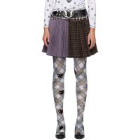 Chopova Lowena Brown & Purple Cotton Carabiner Miniskirt 252529F090012