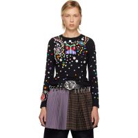 Chopova Lowena Black Night Defunct Beaded Jersey T-shirt 252529F110006