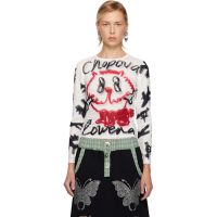 Chopova Lowena White Bone Mesh T-shirt 252529F110014