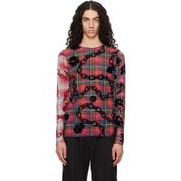 Chopova Lowena Red Lady Chain Flocked Mesh T-shirt 252529M213010