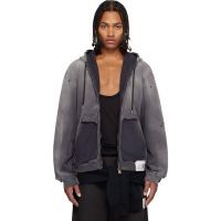 Maison MIHARA YASUHIRO Black Sun Faded Like Zip-Up Hoodie 252551M202009