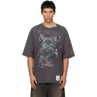Maison MIHARA YASUHIRO Black Cat Printed T-shirt 252551M213016