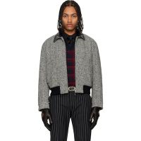 Ernest W. Baker Black & White Harrington Jacket 252600M180007