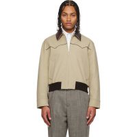 Ernest W. Baker Beige Western Harrington Jacket 252600M180017