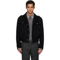 Ernest W. Baker Black Military Bomber Jacket 252600M180020