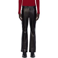 Ernest W. Baker Black Flare Leather Pants 252600M189003