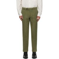 Ernest W. Baker Green & Beige Loose Fit Flare Trousers 252600M191006