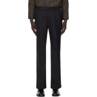 Ernest W. Baker Black Pleated Straight Fit Trousers 252600M191011