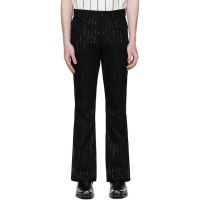 Ernest W. Baker Black Embellished Rain Applique Trousers 252600M191014